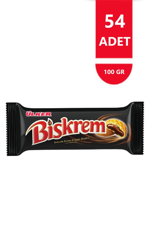 BİSKREM Kakaolu Krema Dolgulu Bisküvi - 100 gram - 54 Adet