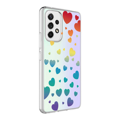 Galaxy A73 Kılıf Mkst M-Blue Desenli Kapak - Heart No3