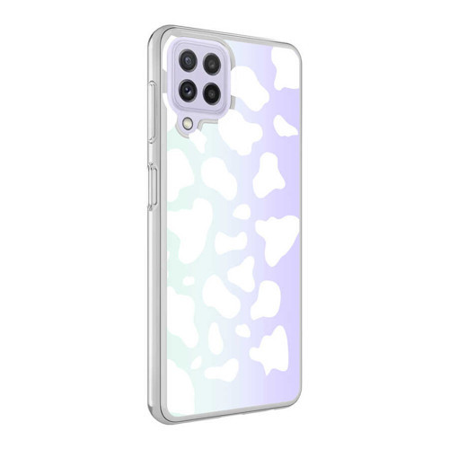 Galaxy M22 Kılıf Mkst M-Blue Desenli Kapak - Cow No2