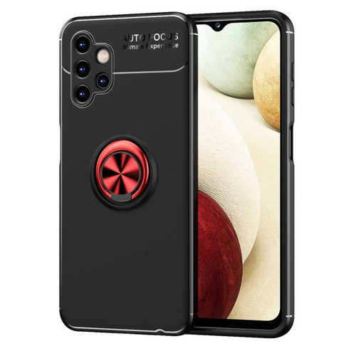 Galaxy A13 4G Kılıf Mkst Ravel Silikon Kapak - Siyah-Kırmızı