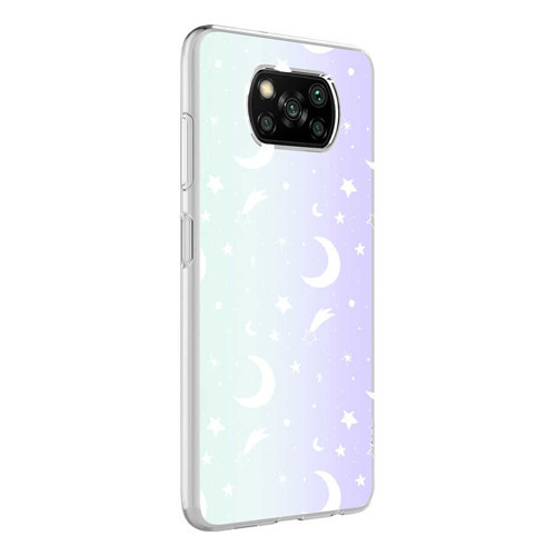 Poco X3 Kılıf Mkst M-Blue Desenli Kapak - Moon No4