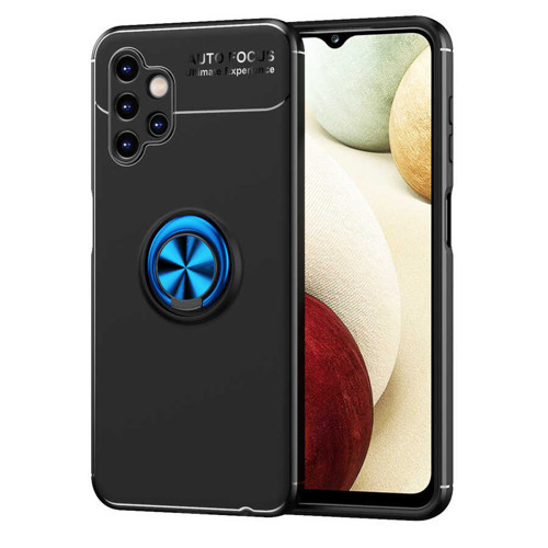 Galaxy A13 4G Kılıf Mkst Ravel Silikon Kapak - Siyah-Mavi