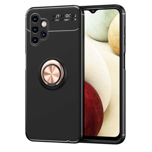 Galaxy A13 4G Kılıf Mkst Ravel Silikon Kapak - Siyah-Rose Gold