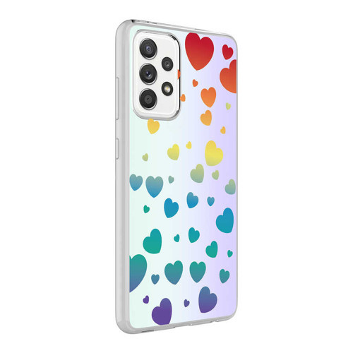 Galaxy A72 Kılıf Mkst M-Blue Desenli Kapak - Heart No3
