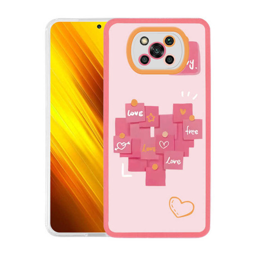 Poco X3 Kılıf Mkst M-Fit Desenli Kapak - Love Story No2