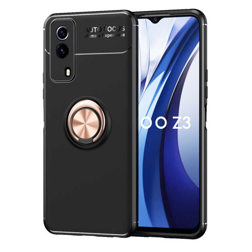 Vivo Y53S 4G Kılıf Mkst Ravel Silikon Kapak - Siyah-Rose Gold