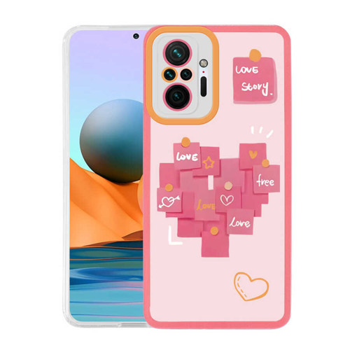Redmi Note 10 Pro Kılıf Mkst M-Fit Desenli Kapak - Love Story No2