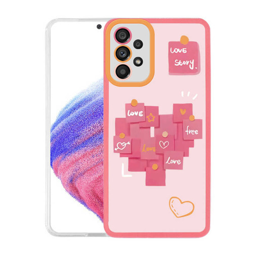 Galaxy A73 Kılıf Mkst M-Fit Desenli Kapak - Love Story No2