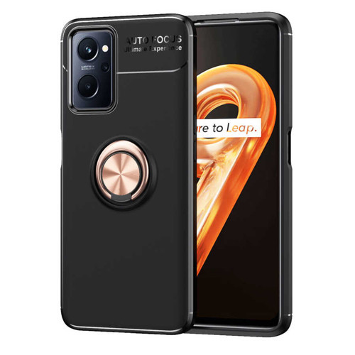 A96 4G Kılıf Mkst Ravel Silikon Kapak - Siyah-Rose Gold