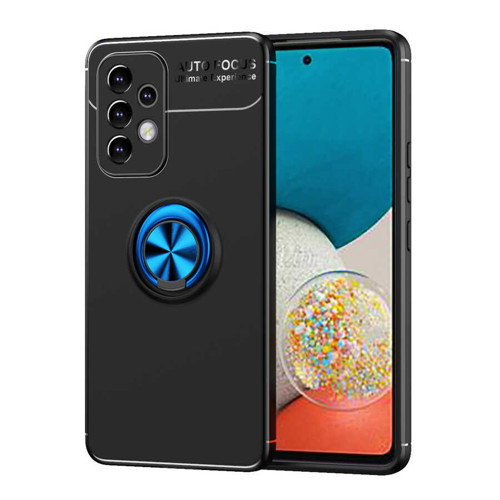 Galaxy A33 5G Kılıf Mkst Ravel Silikon Kapak - Siyah-Mavi