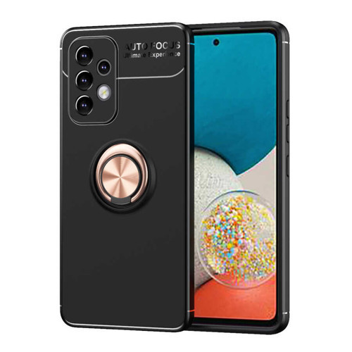 Galaxy A33 5G Kılıf Mkst Ravel Silikon Kapak - Siyah-Rose Gold