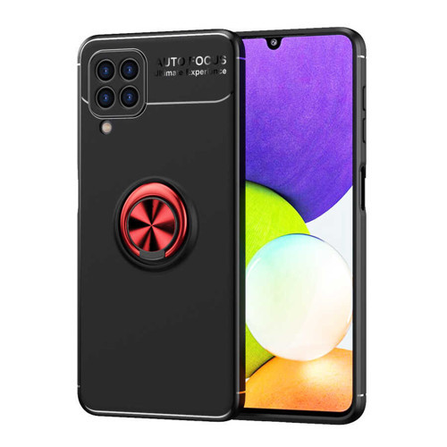 Galaxy M22 Kılıf Mkst Ravel Silikon Kapak - Siyah-Kırmızı