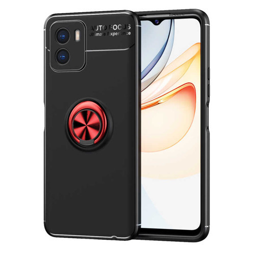 Vivo Y15S Kılıf Mkst Ravel Silikon Kapak - Siyah-Kırmızı