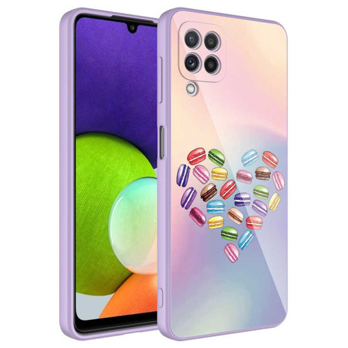 Galaxy A12 Kılıf Kamera Korumalı Desenli Sert Silikon Mkst Epoksi Kapak - No1