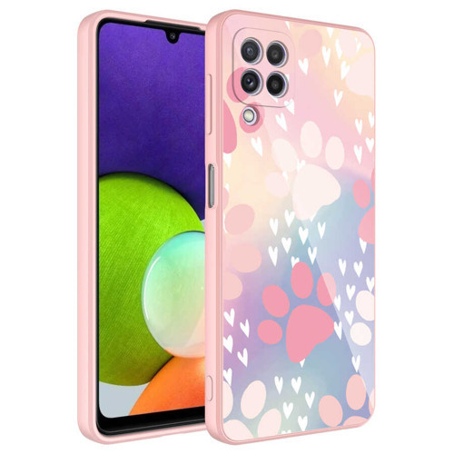 Galaxy M32 Kılıf Kamera Korumalı Desenli Sert Silikon Mkst Epoksi Kapak - No4