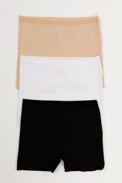 Kadın Lazer Kesim Dikişsiz Kadın Boxer Külot 3 Lü Paket Yüksek Bel Polyester Mıxcolor