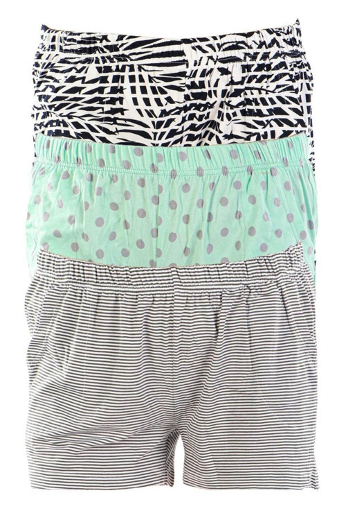 Yeşil Kadın Kısa Şort Üçlü Paket Likralı