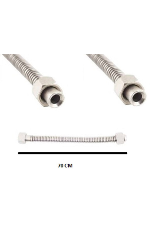 70Cm 1/4-1/4Paslanmaz Çelik Esnek Gaz Flex Çift Rekorlu