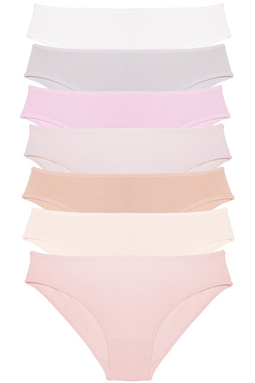 Kadın Külot 7 Li Paket Likralı Ekru