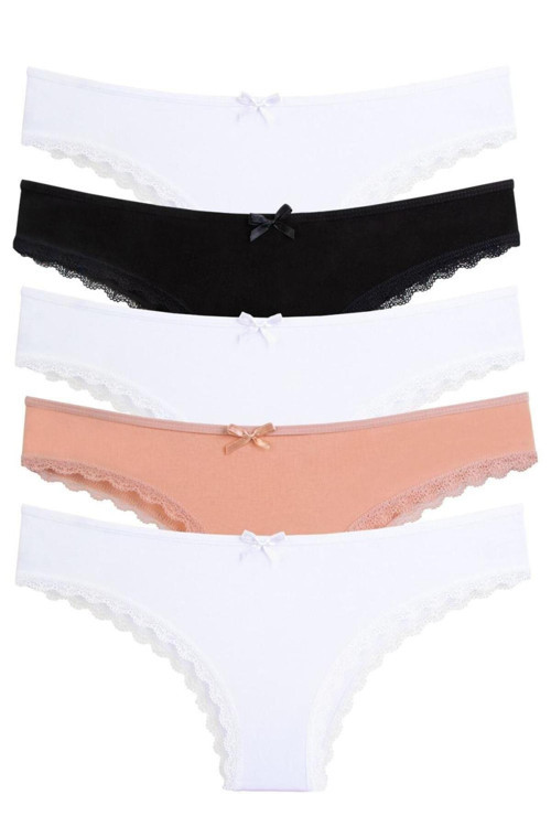 Kadın Külot 5 Li Paket Brazillian Mıxcolor