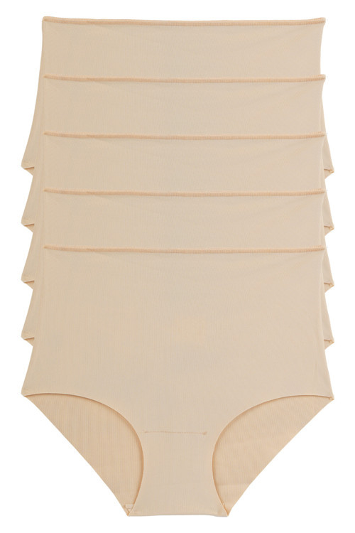 Kadın Külot Ekstra Yüksek Bel Lazer Kesim Esnek Iz Yapmayan 5 Li Paket Polyester Ten