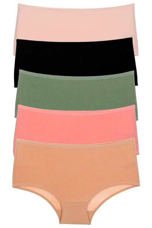 Kadın Külot 5 Li Paket Yüksek Bel Pamuklu Likrali Taş