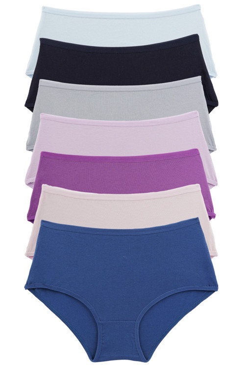 Kadın Külot Yuksek Bel 7 Li Paket Likralı Indıgo