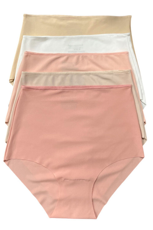 Kadın Külot Ekstra Yüksek Bel Lazer Kesim Esnek Iz Yapmayan 5 Li Paket Polyester Taş