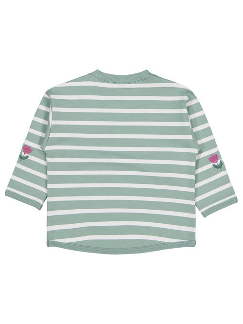 Çizgi Emp. Çiçek Nakışlı 6-18 Ay Sweatshirt - Yeşil 18-24 Ay