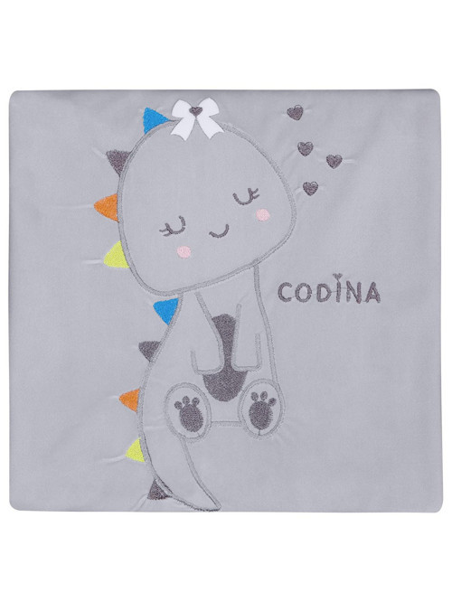 Zürafa Nakış Battaniye - Gri Standart