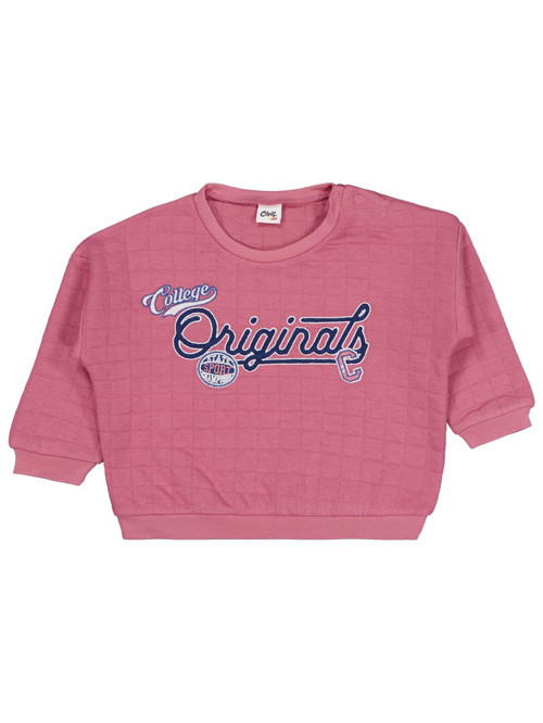 College Originals Nakışlı 6-18 Ay Sweatshirt - Pembe 6-9 Ay