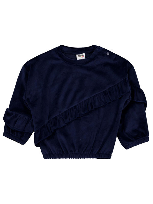 Fırfırlı 6-18 Ay Sweatshirt - Lacivert 18-24 Ay