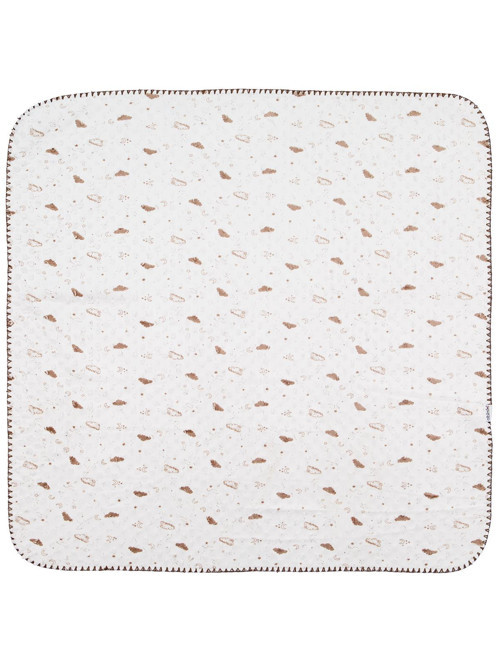 Minidamla Desenli Oyalı Battaniye - Ekru Standart