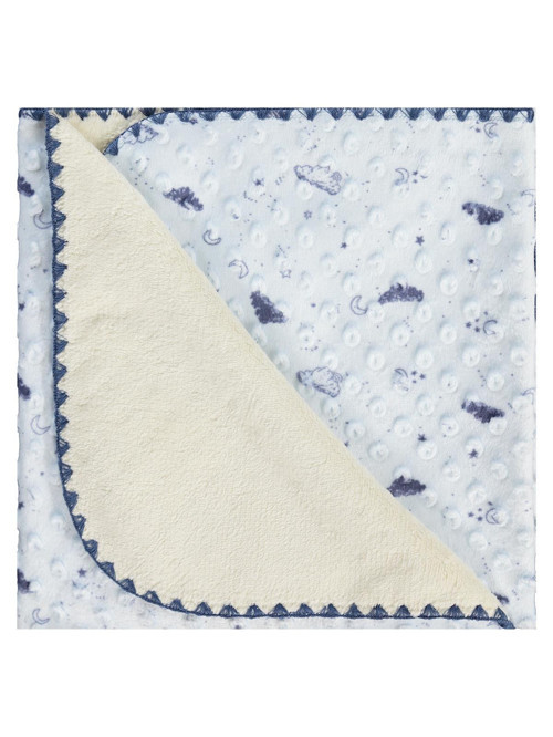 Minidamla Desenli Oyalı Battaniye - Mavi Standart