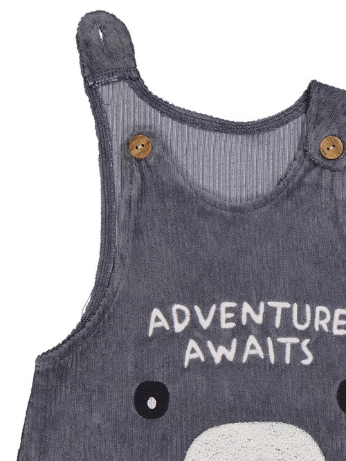 Adventure Awaıts Nakışlı Badili 6-18 Ay Slopet - Gri 9-12 Ay