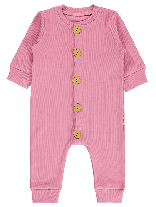Düz Basic 1-6 Ay Tulum - Pembe 1-3 Ay
