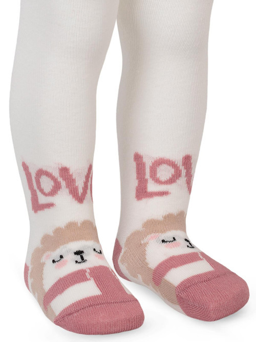 Love 6- Bebek Kız Külotlu Çorap - Ekru 6 Ay