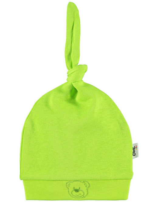 Ayıcık Kafası Tepeden Bağlamalı Unisex Bere - Yeşil Standart