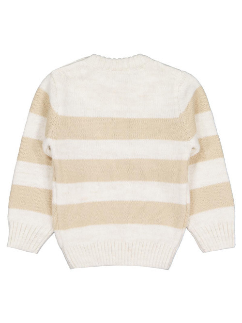 Ayıcık Nakışlı 6-18 Ay Kazak - Ekru 9-12 Ay