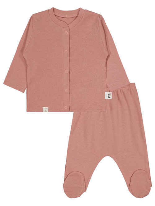 Düz 1-6 Ay Pijama Takımı - Pembe 3-6 Ay