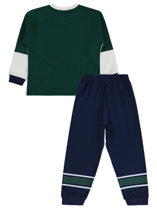 Baseball Baskılı 6-9 Yaş Pijama Takımı - Yeşil 8-9 Yaş