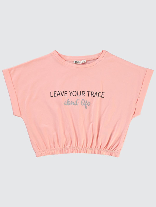 Leave Your Trace Baskılı 10-13 Yaş Tişört - Kırmızı 13-14 Yaş