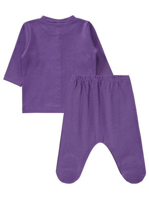 Düz 1-6 Ay Pijama Takımı - Lila 6-9 Ay