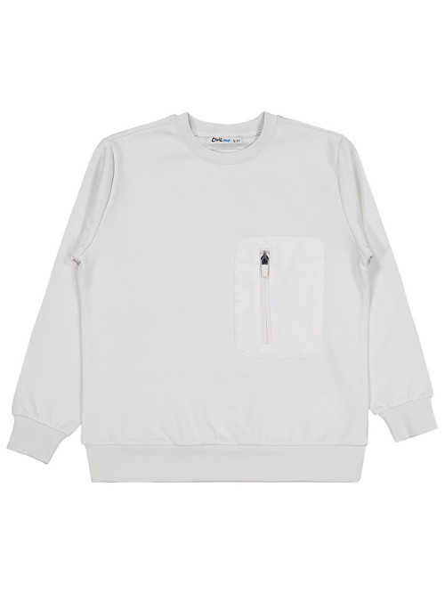 Etiketli - Micro Garnili 10-13 Yaş Sweatshirt - Gri 10-11 Yaş