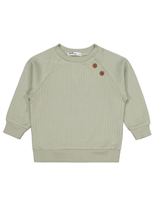 Süs Düğmeli 2-5 Yaş Sweatshirt - Yeşil 5-6 Yaş