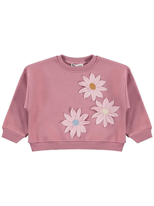 Papatya Nakışlı 2-5 Yaş Sweatshirt - Pembe 5-6 Yaş
