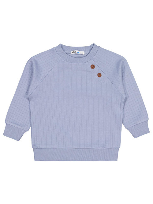 Süs Düğmeli 2-5 Yaş Sweatshirt - Mavi 3-4 Yaş