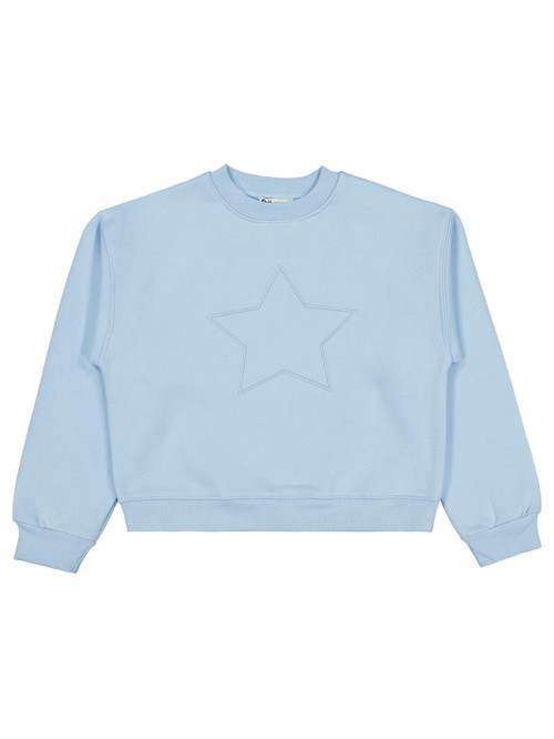 Yıldız Nakışlı 10-13 Yaş Sweatshirt - Mavi 10-11 Yaş