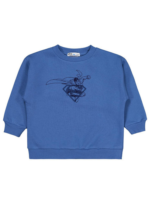 Logo Baskılı 2-5 Yaş Sweatshirt - Mavi 2-3 Yaş