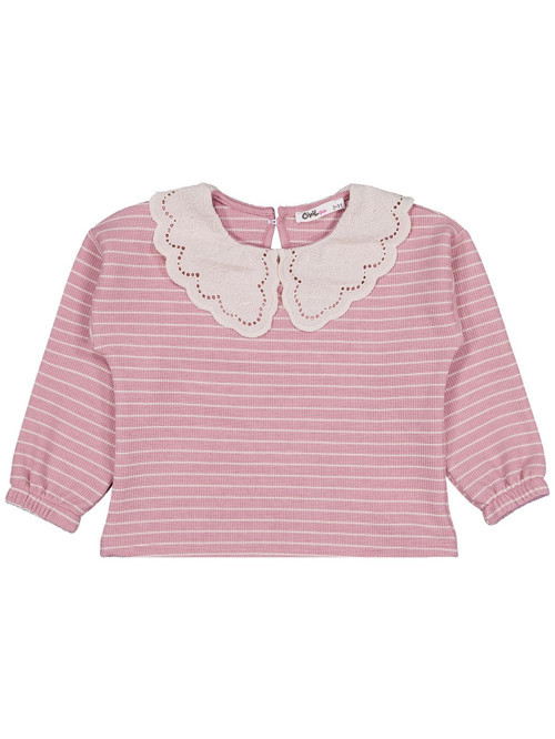 Çizgili 2-5 Yaş Sweatshirt - Pembe 2-3 Yaş